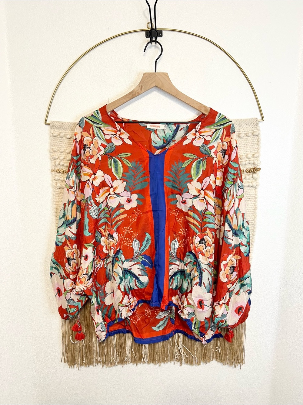 Johnny Was Evy Silk Floral Blouse L